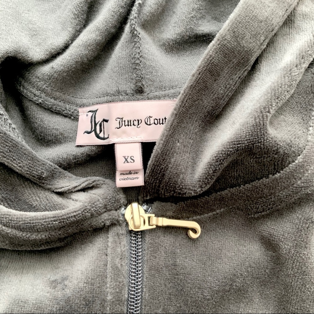 ❤️ NEW! JUICY COUTURE VOLOUR GREY ZIP UP W GOLD